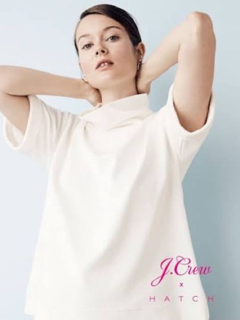 Hatch x Jcrew Maternity Short Sleeve Funnel Neck Tunic